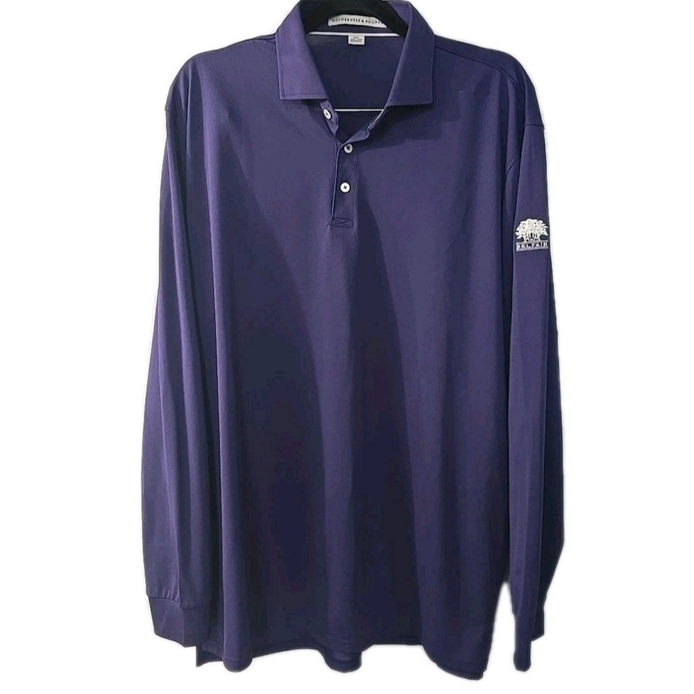 Holderness & Bourne The Abbott‎ Shirt XXL Purple Long Sleeve Polo Belfair Logo